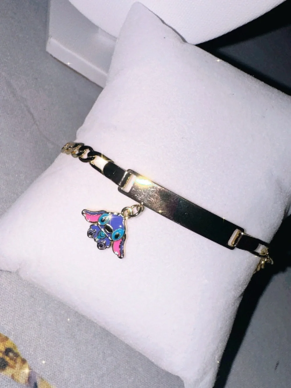 Gold Butterfly Accent bracelet & Stitch bracelet for girls
